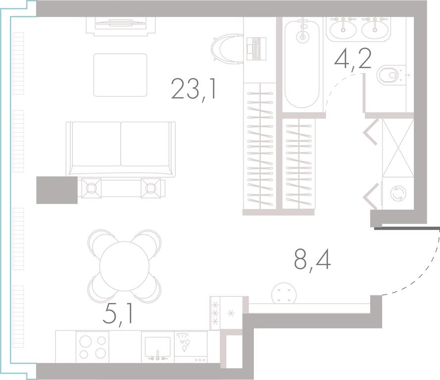 Apartment Sale, 42.4 sq. m. at River Park Towers, Kutuzovsky Drive, 16с1, Moscow, Russia #1 Apartment Sale, 42.4 sq. m. at River Park Towers, Kutuzovsky Drive, 16с1, Moscow, Russia #1