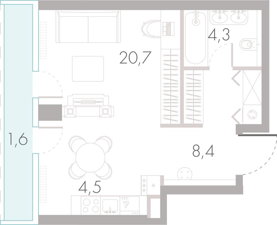 Apartment Sale, 41.2 sq. m. at River Park Towers, Kutuzovsky Drive, 16с1, Moscow, Russia #1 Apartment Sale, 41.2 sq. m. at River Park Towers, Kutuzovsky Drive, 16с1, Moscow, Russia #1