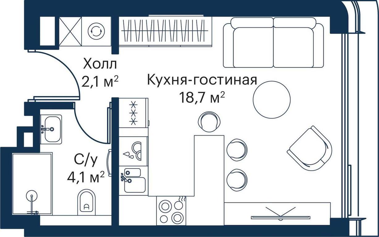 Apartment Sale, 24.45 sq. m. at City Bay, Volokolamskoye Highway, 95с3, Moscow, Russia #1