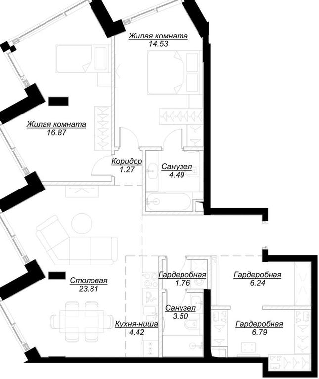 2-BD Apartment Sale, 94.26 sq. m. at Mod, 4th Maryinoy Roschi Street, 12с9, Moscow, Russia #1 2-BD Apartment Sale, 94.26 sq. m. at Mod, 4th Maryinoy Roschi Street, 12с9, Moscow, Russia #1