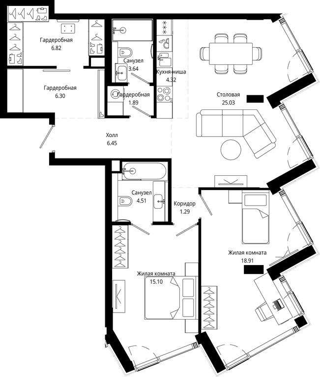 2-BD Apartment Sale, 94.26 sq. m. at Mod, 4th Maryinoy Roschi Street, 12с9, Moscow, Russia #2 2-BD Apartment Sale, 94.26 sq. m. at Mod, 4th Maryinoy Roschi Street, 12с9, Moscow, Russia #2