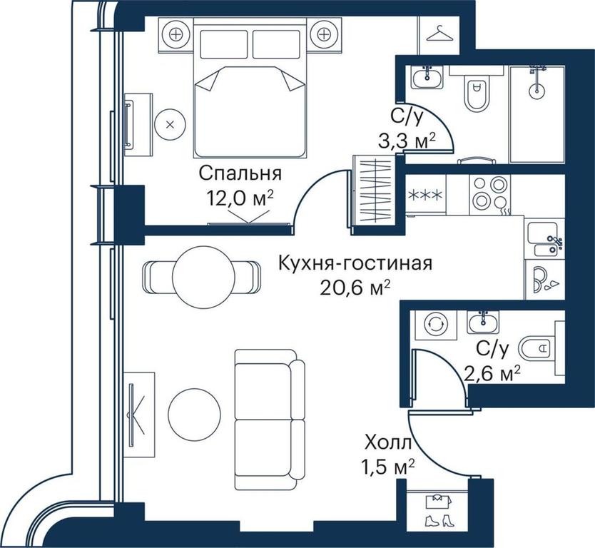 Продажа 1-комн. квартиры, 39,43 м² в ЖК «Сити Бэй (City Bay)», Волоколамское шоссе, 95с3, Москва, Россия #1 Продажа 1-комн. квартиры, 39,43 м² в ЖК «Сити Бэй (City Bay)», Волоколамское шоссе, 95с3, Москва, Россия #1