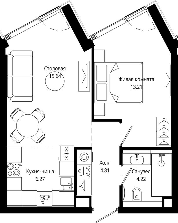 Продажа 1-комн. квартиры, 44,1 м² в ЖК «Мод (Mod)», 4-я улица Марьиной Рощи, 12с9, Москва, Россия #2 Продажа 1-комн. квартиры, 44,1 м² в ЖК «Мод (Mod)», 4-я улица Марьиной Рощи, 12с9, Москва, Россия #2