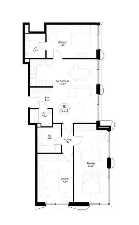 4-BD Apartment Sale, 101.1 sq. m. at Metropoliya, Volgogradsky Avenue, 32/3к1, Moscow, Russia #1 4-BD Apartment Sale, 101.1 sq. m. at Metropoliya, Volgogradsky Avenue, 32/3к1, Moscow, Russia #1