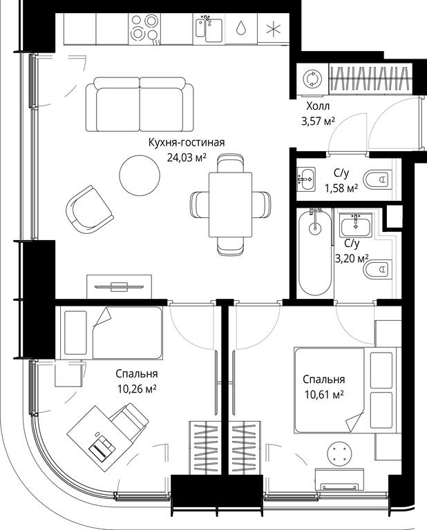 Продажа 2-комн. квартиры, 53,25 м² в ЖК «Сити Бэй (City Bay)», Волоколамское шоссе, 95с3, Москва, Россия #2 Продажа 2-комн. квартиры, 53,25 м² в ЖК «Сити Бэй (City Bay)», Волоколамское шоссе, 95с3, Москва, Россия #2