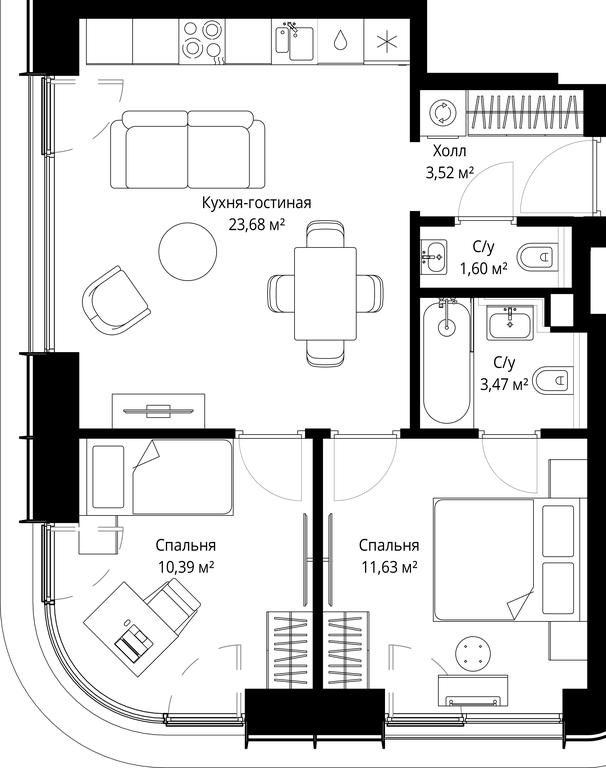 Продажа 2-комн. квартиры, 54,29 м² в ЖК «Сити Бэй (City Bay)», Волоколамское шоссе, 95с3, Москва, Россия #2 Продажа 2-комн. квартиры, 54,29 м² в ЖК «Сити Бэй (City Bay)», Волоколамское шоссе, 95с3, Москва, Россия #2