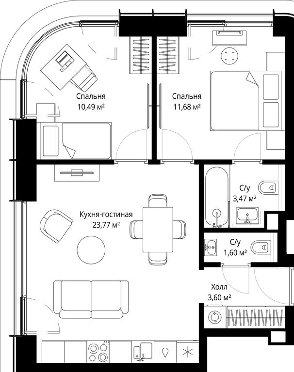 Продажа 2-комн. квартиры, 54,61 м² в ЖК «Сити Бэй (City Bay)», Волоколамское шоссе, 95с3, Москва, Россия #2 Продажа 2-комн. квартиры, 54,61 м² в ЖК «Сити Бэй (City Bay)», Волоколамское шоссе, 95с3, Москва, Россия #2