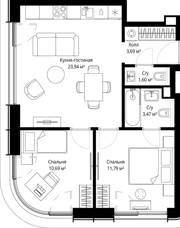 Продажа 2-комн. квартиры, 55,18 м² в ЖК «Сити Бэй (City Bay)», Волоколамское шоссе, 95с3, Москва, Россия #2 Продажа 2-комн. квартиры, 55,18 м² в ЖК «Сити Бэй (City Bay)», Волоколамское шоссе, 95с3, Москва, Россия #2