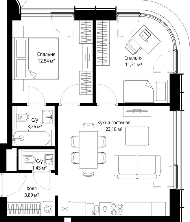 Продажа 2-комн. квартиры, 55,61 м² в ЖК «Сити Бэй (City Bay)», Волоколамское шоссе, 95с3, Москва, Россия #2 Продажа 2-комн. квартиры, 55,61 м² в ЖК «Сити Бэй (City Bay)», Волоколамское шоссе, 95с3, Москва, Россия #2