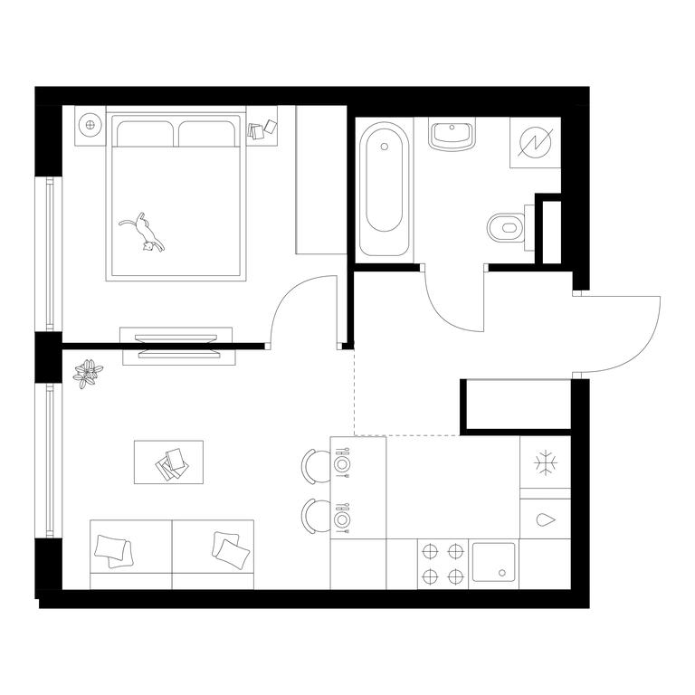 1-BD Apartment Sale, 31.7 sq. m. at Moskvoreche, Kotlyakovskaya Street, Moscow, Russia #1 1-BD Apartment Sale, 31.7 sq. m. at Moskvoreche, Kotlyakovskaya Street, Moscow, Russia #1