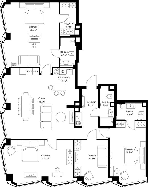 4-BD Apartment Sale, 154.9 sq. m. at Symphony 34, 2nd Khutorskaya Street, 38А, Moscow, Russia #2 4-BD Apartment Sale, 154.9 sq. m. at Symphony 34, 2nd Khutorskaya Street, 38А, Moscow, Russia #2