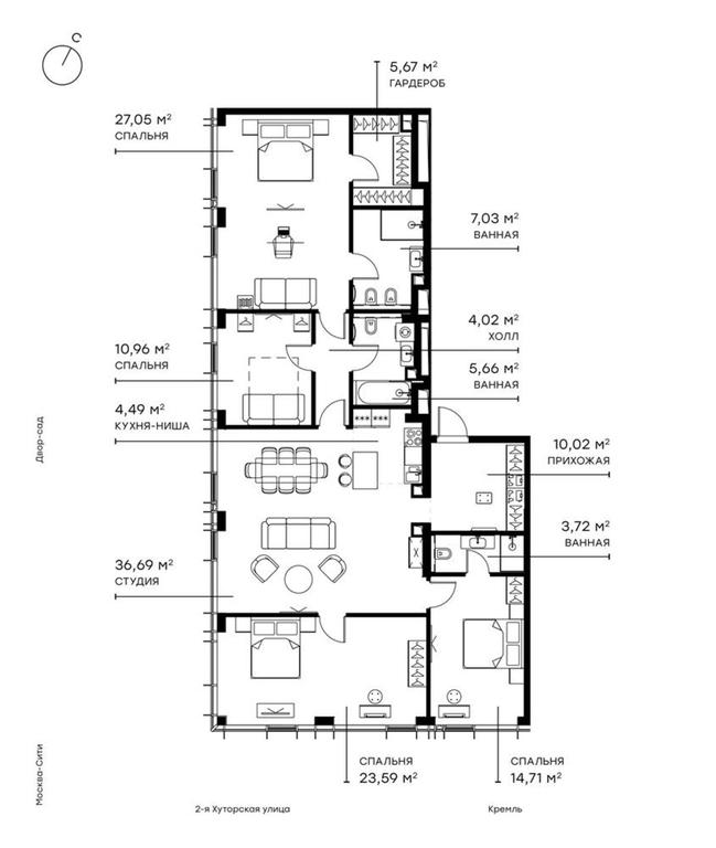 4-BD Apartment Sale, 153.2 sq. m. at Symphony 34, 2nd Khutorskaya Street, 38А, Moscow, Russia #1 4-BD Apartment Sale, 153.2 sq. m. at Symphony 34, 2nd Khutorskaya Street, 38А, Moscow, Russia #1