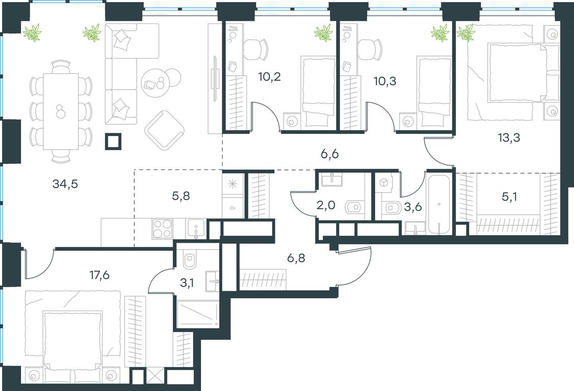 4-BD Apartment Sale, 118.9平方米 at Level Zvenigorodskaya, 3rd Silikatny Drive, 6к1, Moscow, Russia #1 4-BD Apartment Sale, 118.9平方米 at Level Zvenigorodskaya, 3rd Silikatny Drive, 6к1, Moscow, Russia #1