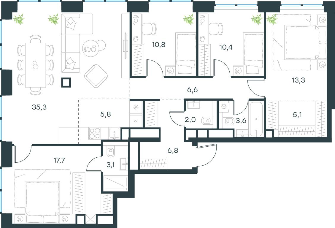 4-BD Apartment Sale, 120.5 sq. m. at Level Zvenigorodskaya, 3rd Silikatny Drive, 6к1, Moscow, Russia #1 4-BD Apartment Sale, 120.5 sq. m. at Level Zvenigorodskaya, 3rd Silikatny Drive, 6к1, Moscow, Russia #1
