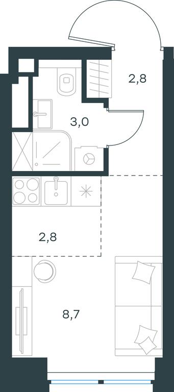 Apartment Sale, 17.3 sq. m. at Level Zvenigorodskaya, 3rd Silikatny Drive, 6к1, Moscow, Russia #1 Apartment Sale, 17.3 sq. m. at Level Zvenigorodskaya, 3rd Silikatny Drive, 6к1, Moscow, Russia #1