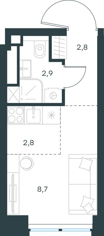 Apartment Sale, 17.2 sq. m. at Level Zvenigorodskaya, 3rd Silikatny Drive, 6к1, Moscow, Russia #1