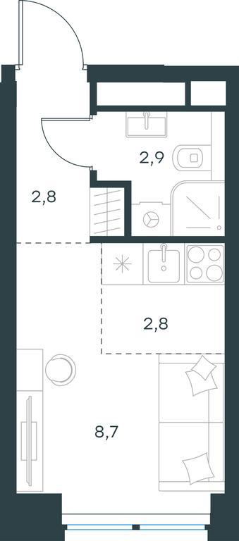 Apartment Sale, 17.2 sq. m. at Level Zvenigorodskaya, 3rd Silikatny Drive, 6к1, Moscow, Russia #1