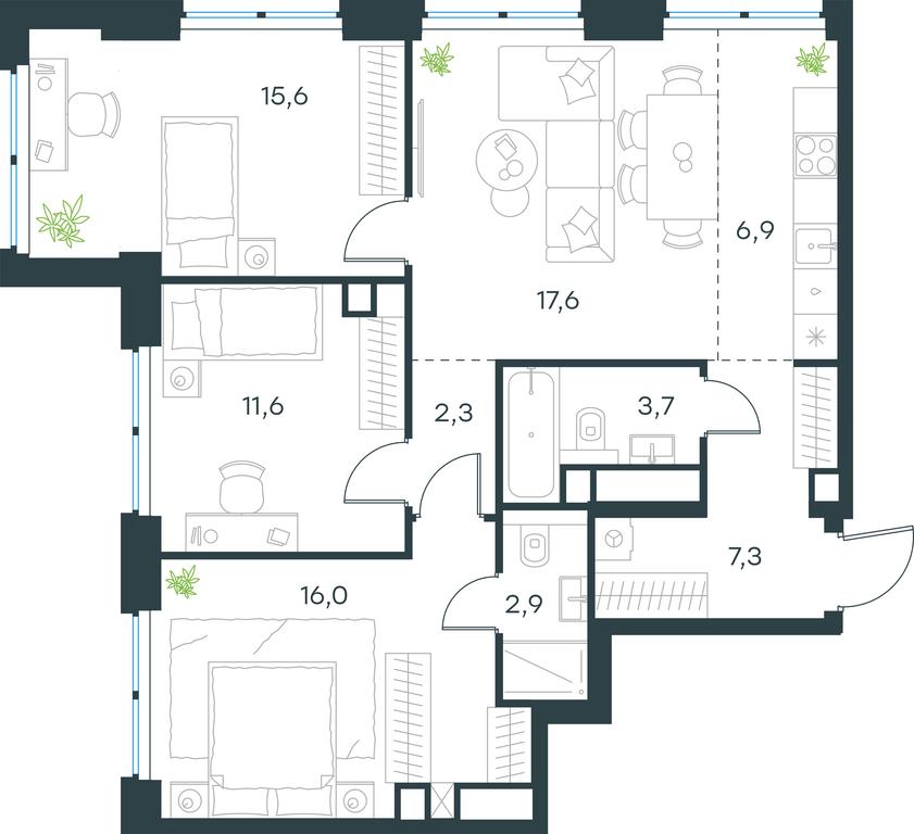 3-BD Apartment Sale, 83.9 sq. m. at Level Zvenigorodskaya, 3rd Silikatny Drive, 6к1, Moscow, Russia #1 3-BD Apartment Sale, 83.9 sq. m. at Level Zvenigorodskaya, 3rd Silikatny Drive, 6к1, Moscow, Russia #1