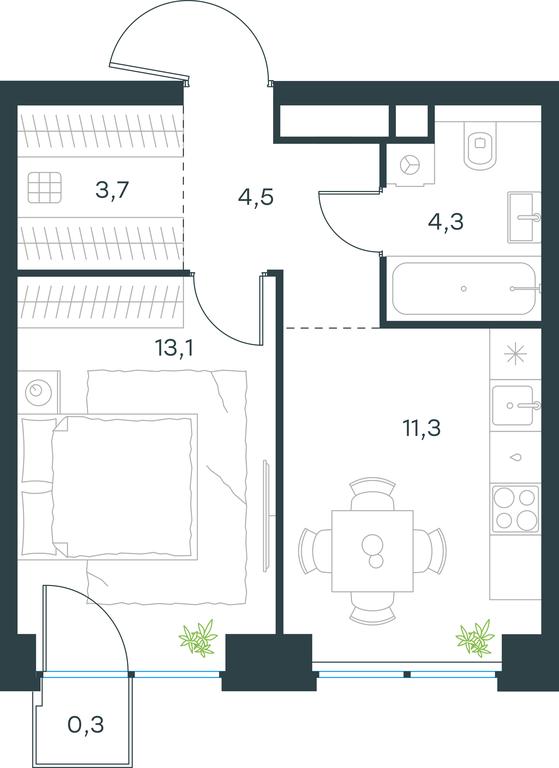 Apartment Sale, 37.2 sq. m. at Level Zvenigorodskaya, 3rd Silikatny Drive, 6к1, Moscow, Russia #1