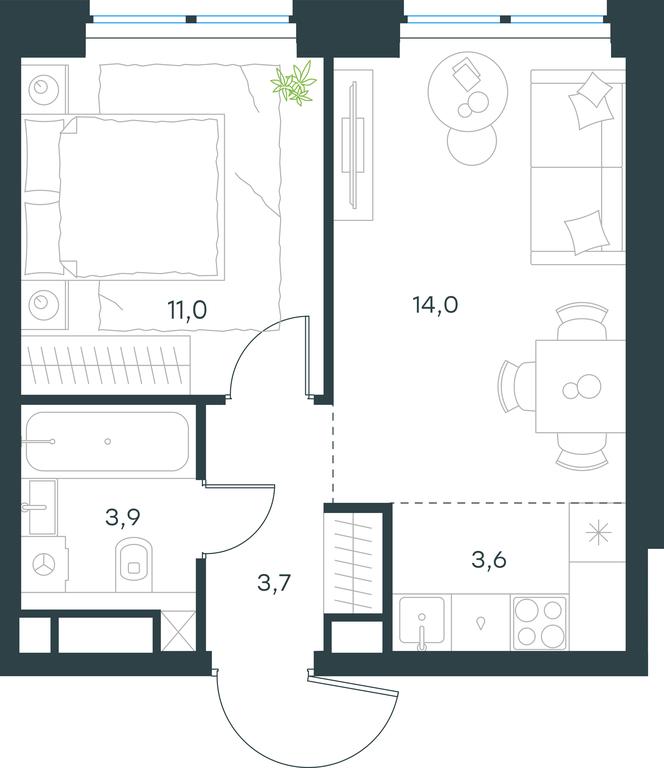 1-BD Apartment Sale, 36.2 sq. m. at Level Zvenigorodskaya, 3rd Silikatny Drive, 6к1, Moscow, Russia #1 1-BD Apartment Sale, 36.2 sq. m. at Level Zvenigorodskaya, 3rd Silikatny Drive, 6к1, Moscow, Russia #1
