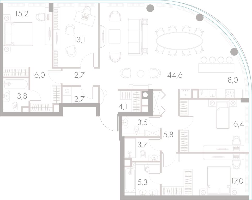4-BD Apartment Sale, 151.6 sq. m. at River Park Towers, Kutuzovsky Drive, 16с1, Moscow, Russia #1 4-BD Apartment Sale, 151.6 sq. m. at River Park Towers, Kutuzovsky Drive, 16с1, Moscow, Russia #1