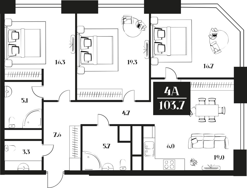 3-BD Apartment Sale, 103.7平方米 at Deco Residence, Malaya Tulskaya Street, 2, Moscow, Russia #1 3-BD Apartment Sale, 103.7平方米 at Deco Residence, Malaya Tulskaya Street, 2, Moscow, Russia #1