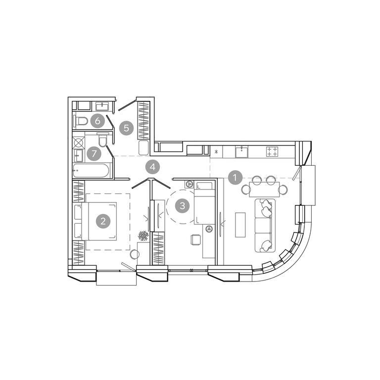 2-BD Apartment Sale, 62.9平方米 at UNO.Sokolinaya Gora, 8th Sokolinoy Gory Street, 26, Moscow, Russia #1