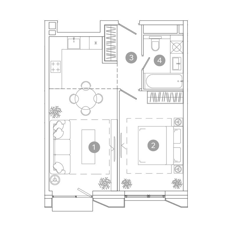 1-BD Apartment Sale, 45.4平方米 at UNO.Sokolinaya Gora, 8th Sokolinoy Gory Street, 26, Moscow, Russia #2 1-BD Apartment Sale, 45.4平方米 at UNO.Sokolinaya Gora, 8th Sokolinoy Gory Street, 26, Moscow, Russia #2