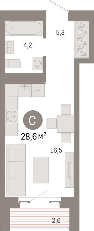 Apartment Sale, 28.6 sq. m. at Kvartal Metronom, Tagilskaya Street, Moscow, Russia #1