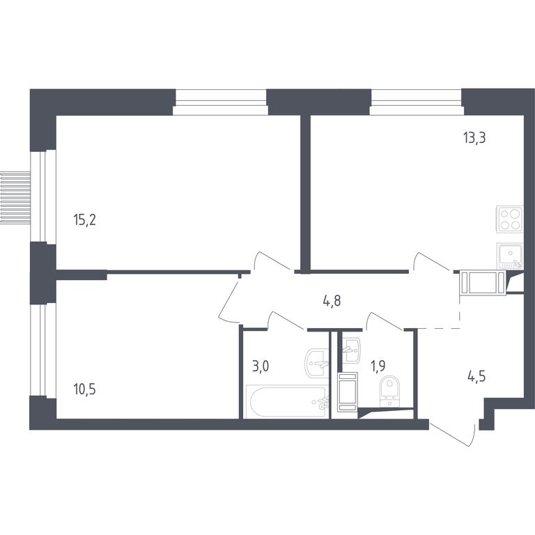 1-BD Apartment Sale, 52.3 sq. m. at Mytishchi Park, Silikatnaya ulitsa, 41к3, Mytischi, Moscow Region, Russia #1 1-BD Apartment Sale, 52.3 sq. m. at Mytishchi Park, Silikatnaya ulitsa, 41к3, Mytischi, Moscow Region, Russia #1