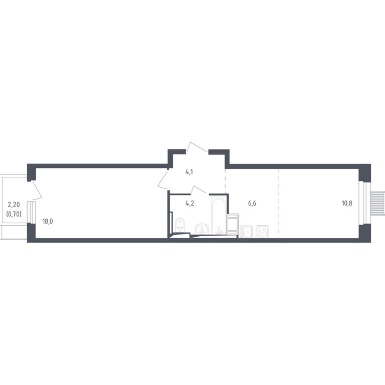 Apartment Sale, 43.7 sq. m. at Mytishchi Park, Silikatnaya ulitsa, 41к3, Mytischi, Moscow Region, Russia #1
