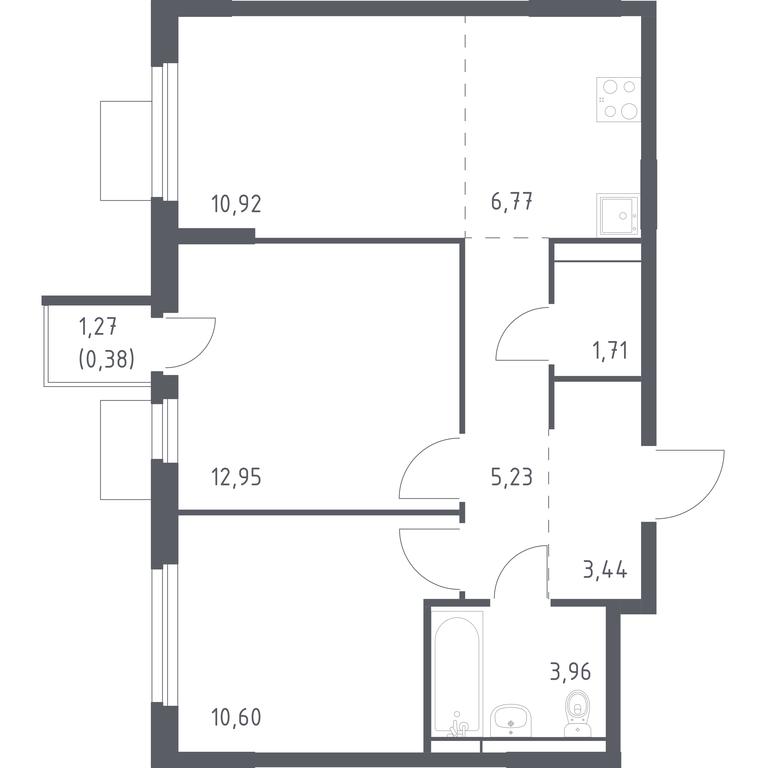 1-BD Apartment Sale, 55.96平方米 at Mytishchi Park, Silikatnaya ulitsa, 41к3, Mytischi, Moscow Region, Russia #1 1-BD Apartment Sale, 55.96平方米 at Mytishchi Park, Silikatnaya ulitsa, 41к3, Mytischi, Moscow Region, Russia #1