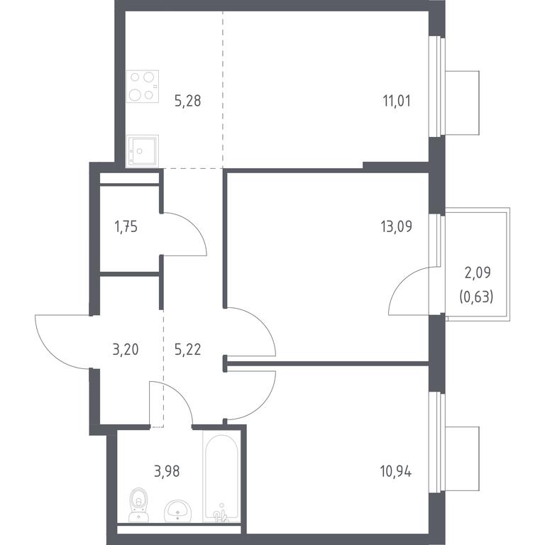 Продажа 1-комн. квартиры, 55,1 м² в ЖК «Горки Парк», Школьная улица, 2, деревня Коробово, Ленинский городской округ, Московская область, Россия #1 Продажа 1-комн. квартиры, 55,1 м² в ЖК «Горки Парк», Школьная улица, 2, деревня Коробово, Ленинский городской округ, Московская область, Россия #1