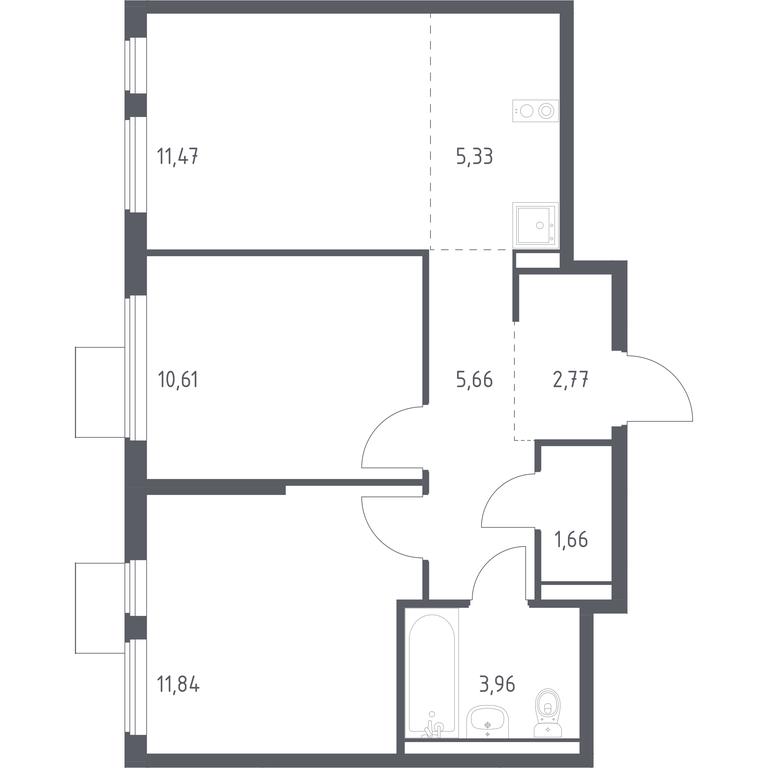 1-BD Apartment Sale, 53.3平方米 at Gorki Park, Shkolnaya ulitsa, 2, derevnya Korobovo, Leninskiy City District, Moscow Region, Russia #1 1-BD Apartment Sale, 53.3平方米 at Gorki Park, Shkolnaya ulitsa, 2, derevnya Korobovo, Leninskiy City District, Moscow Region, Russia #1