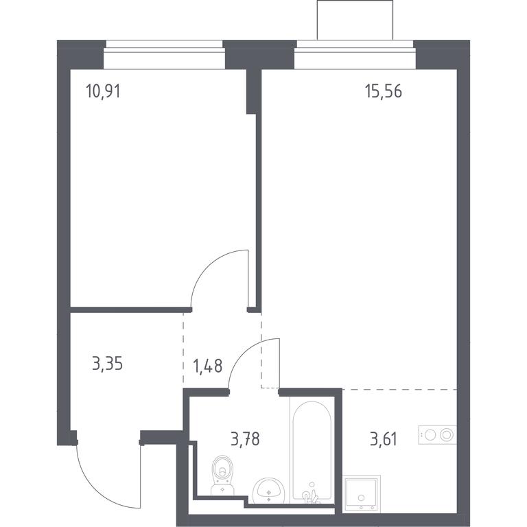 Apartment Sale, 38.69 sq. m. at Bogdanovskiy Les, derevnya Bogdanikha, Leninskiy City District, Moscow Region, Russia #1 Apartment Sale, 38.69 sq. m. at Bogdanovskiy Les, derevnya Bogdanikha, Leninskiy City District, Moscow Region, Russia #1