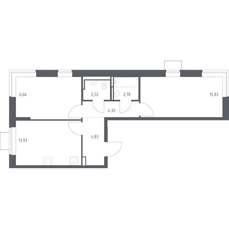 1-BD Apartment Sale, 57.35 sq. m. at Bogdanovskiy Les, derevnya Bogdanikha, Leninskiy City District, Moscow Region, Russia #1 1-BD Apartment Sale, 57.35 sq. m. at Bogdanovskiy Les, derevnya Bogdanikha, Leninskiy City District, Moscow Region, Russia #1