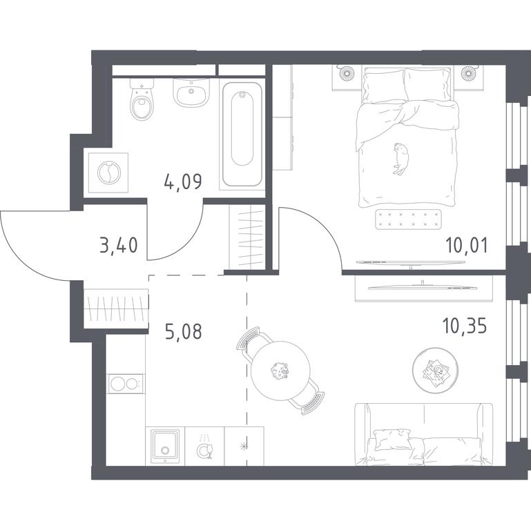 Apartment Sale, 32.93 sq. m. at Kosmicheskiy kvartal, M.K. Tikhonravova Street, Yubileyniy Microdistrict, Korolyov, Moscow Region, Russia #2 Apartment Sale, 32.93 sq. m. at Kosmicheskiy kvartal, M.K. Tikhonravova Street, Yubileyniy Microdistrict, Korolyov, Moscow Region, Russia #2