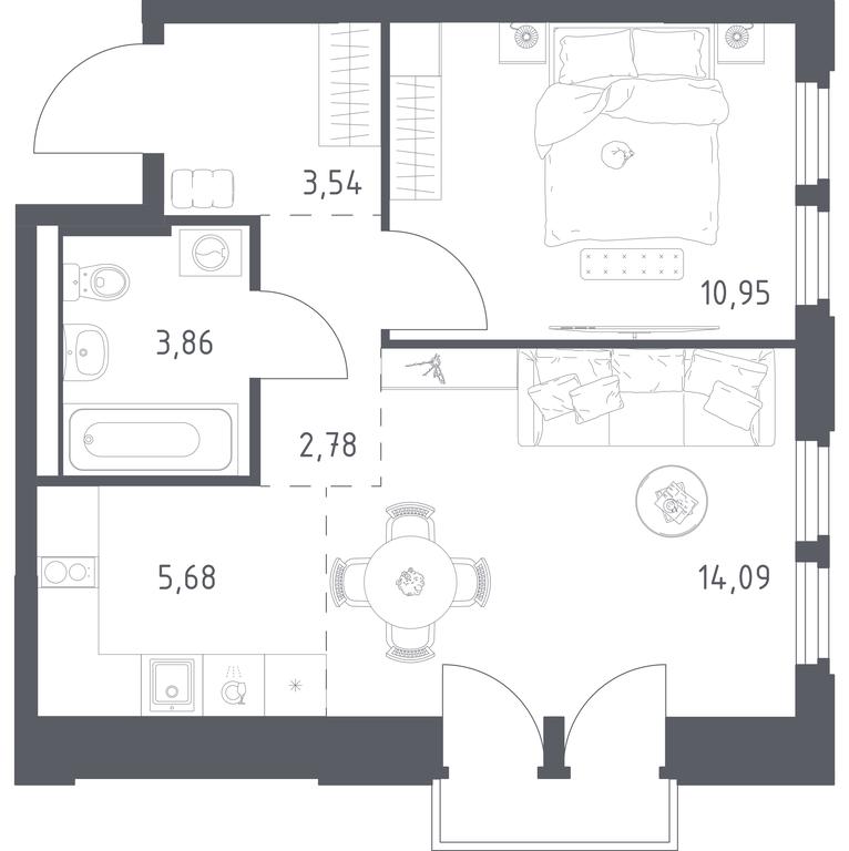 Apartment Sale, 40.9 sq. m. at Kosmicheskiy kvartal, M.K. Tikhonravova Street, Yubileyniy Microdistrict, Korolyov, Moscow Region, Russia #2 Apartment Sale, 40.9 sq. m. at Kosmicheskiy kvartal, M.K. Tikhonravova Street, Yubileyniy Microdistrict, Korolyov, Moscow Region, Russia #2