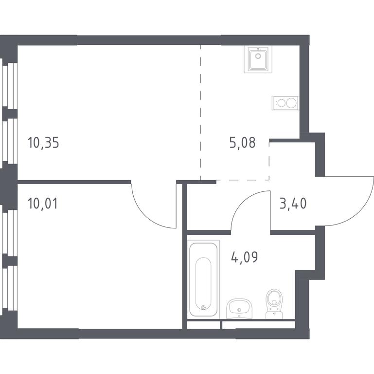 Apartment Sale, 32.93 sq. m. at Kosmicheskiy kvartal, M.K. Tikhonravova Street, Yubileyniy Microdistrict, Korolyov, Moscow Region, Russia #1 Apartment Sale, 32.93 sq. m. at Kosmicheskiy kvartal, M.K. Tikhonravova Street, Yubileyniy Microdistrict, Korolyov, Moscow Region, Russia #1