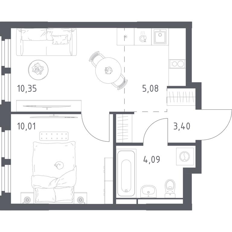 Apartment Sale, 32.93 sq. m. at Kosmicheskiy kvartal, M.K. Tikhonravova Street, Yubileyniy Microdistrict, Korolyov, Moscow Region, Russia #2 Apartment Sale, 32.93 sq. m. at Kosmicheskiy kvartal, M.K. Tikhonravova Street, Yubileyniy Microdistrict, Korolyov, Moscow Region, Russia #2