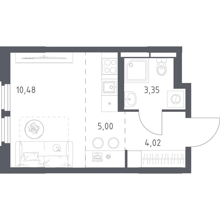 Apartment Sale, 22.85 sq. m. at Kosmicheskiy kvartal, M.K. Tikhonravova Street, Yubileyniy Microdistrict, Korolyov, Moscow Region, Russia #2
