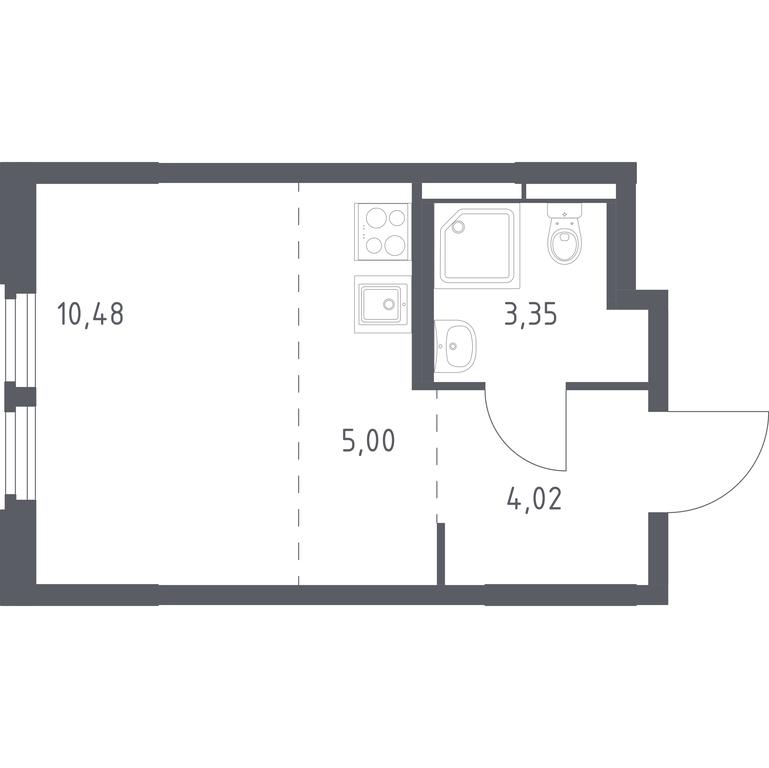 Apartment Sale, 22.85 sq. m. at Kosmicheskiy kvartal, M.K. Tikhonravova Street, Yubileyniy Microdistrict, Korolyov, Moscow Region, Russia #1