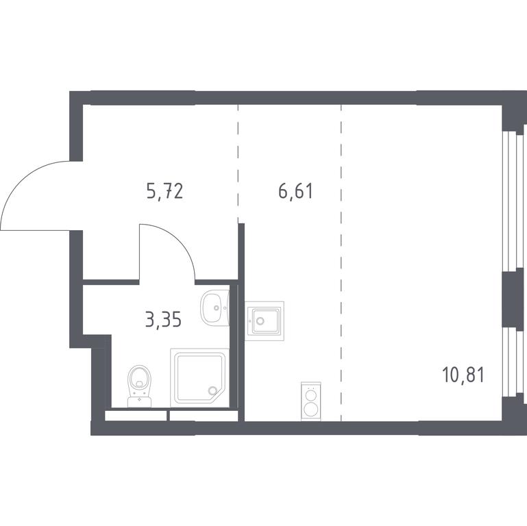 Apartment Sale, 26.49 sq. m. at Kosmicheskiy kvartal, M.K. Tikhonravova Street, Yubileyniy Microdistrict, Korolyov, Moscow Region, Russia #1