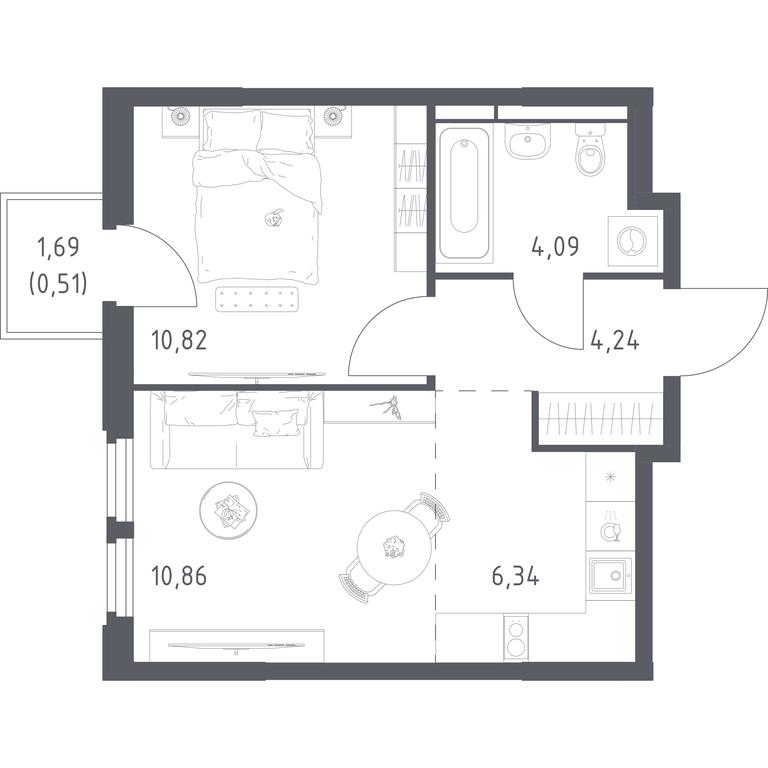 Apartment Sale, 36.86 sq. m. at Kosmicheskiy kvartal, M.K. Tikhonravova Street, Yubileyniy Microdistrict, Korolyov, Moscow Region, Russia #2 Apartment Sale, 36.86 sq. m. at Kosmicheskiy kvartal, M.K. Tikhonravova Street, Yubileyniy Microdistrict, Korolyov, Moscow Region, Russia #2