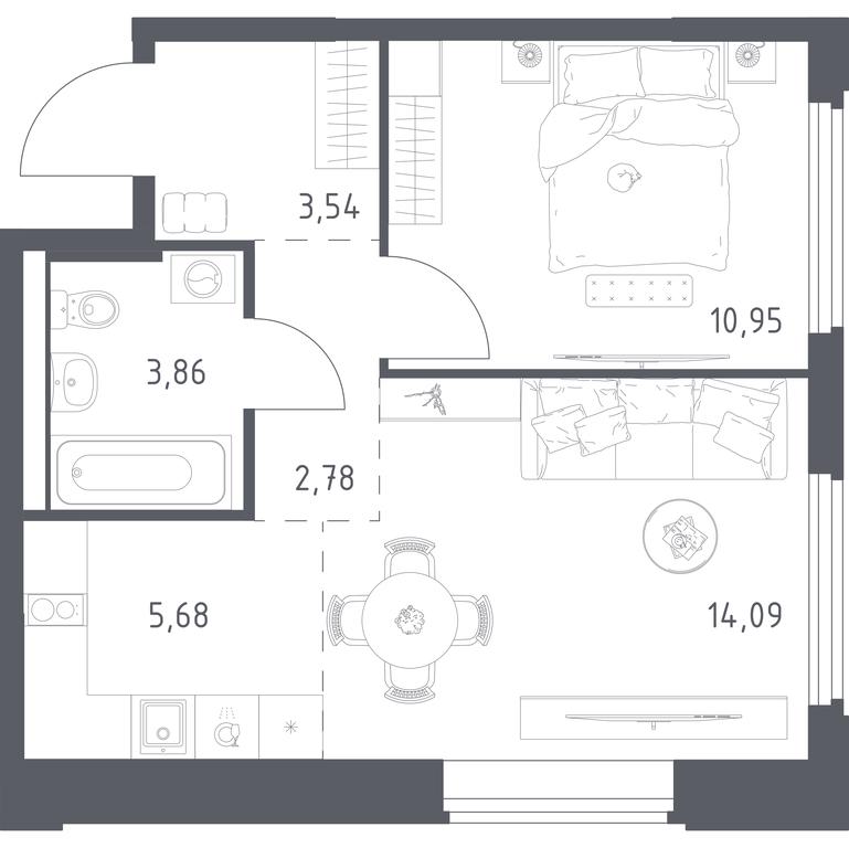 Apartment Sale, 40.9 sq. m. at Kosmicheskiy kvartal, M.K. Tikhonravova Street, Yubileyniy Microdistrict, Korolyov, Moscow Region, Russia #2 Apartment Sale, 40.9 sq. m. at Kosmicheskiy kvartal, M.K. Tikhonravova Street, Yubileyniy Microdistrict, Korolyov, Moscow Region, Russia #2