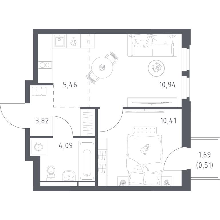 Apartment Sale, 35.23 sq. m. at Kosmicheskiy kvartal, M.K. Tikhonravova Street, Yubileyniy Microdistrict, Korolyov, Moscow Region, Russia #2 Apartment Sale, 35.23 sq. m. at Kosmicheskiy kvartal, M.K. Tikhonravova Street, Yubileyniy Microdistrict, Korolyov, Moscow Region, Russia #2