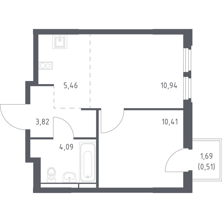 Apartment Sale, 35.23 sq. m. at Kosmicheskiy kvartal, M.K. Tikhonravova Street, Yubileyniy Microdistrict, Korolyov, Moscow Region, Russia #1 Apartment Sale, 35.23 sq. m. at Kosmicheskiy kvartal, M.K. Tikhonravova Street, Yubileyniy Microdistrict, Korolyov, Moscow Region, Russia #1