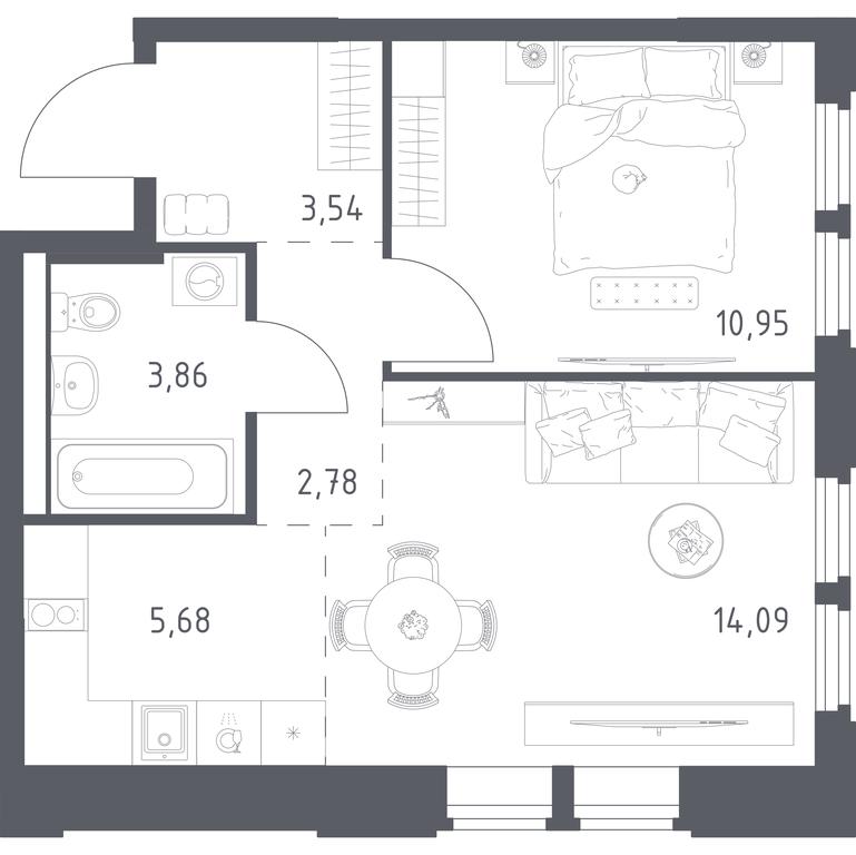Apartment Sale, 40.9平方米 at Kosmicheskiy kvartal, M.K. Tikhonravova Street, Yubileyniy Microdistrict, Korolyov, Moscow Region, Russia #2 Apartment Sale, 40.9平方米 at Kosmicheskiy kvartal, M.K. Tikhonravova Street, Yubileyniy Microdistrict, Korolyov, Moscow Region, Russia #2