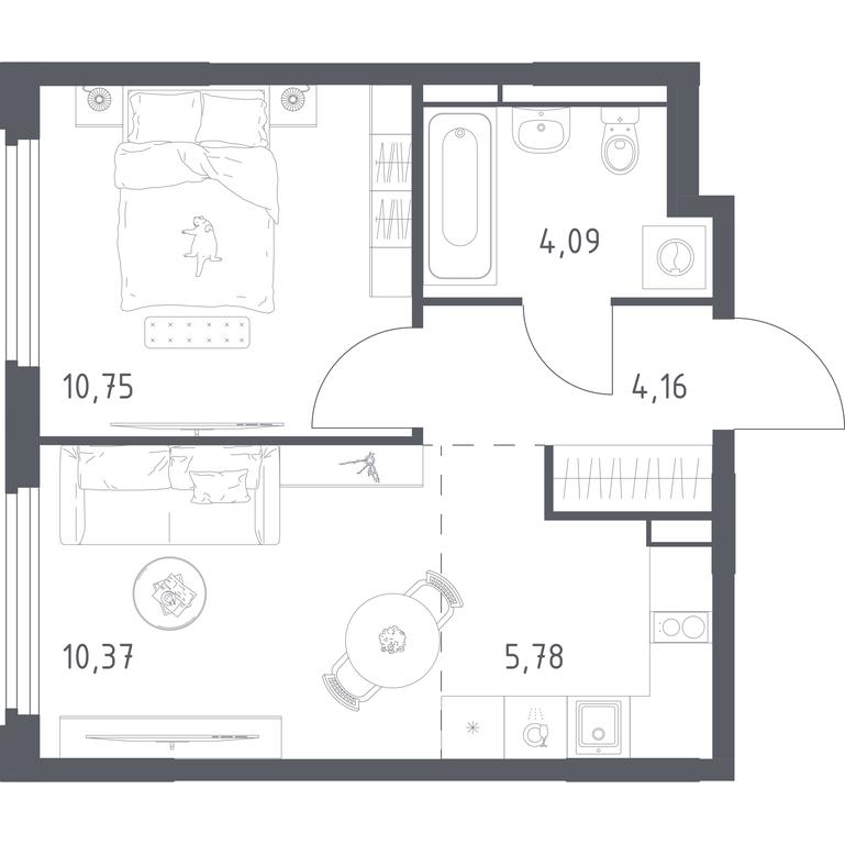 Apartment Sale, 35.15 sq. m. at Kosmicheskiy kvartal, M.K. Tikhonravova Street, Yubileyniy Microdistrict, Korolyov, Moscow Region, Russia #2 Apartment Sale, 35.15 sq. m. at Kosmicheskiy kvartal, M.K. Tikhonravova Street, Yubileyniy Microdistrict, Korolyov, Moscow Region, Russia #2