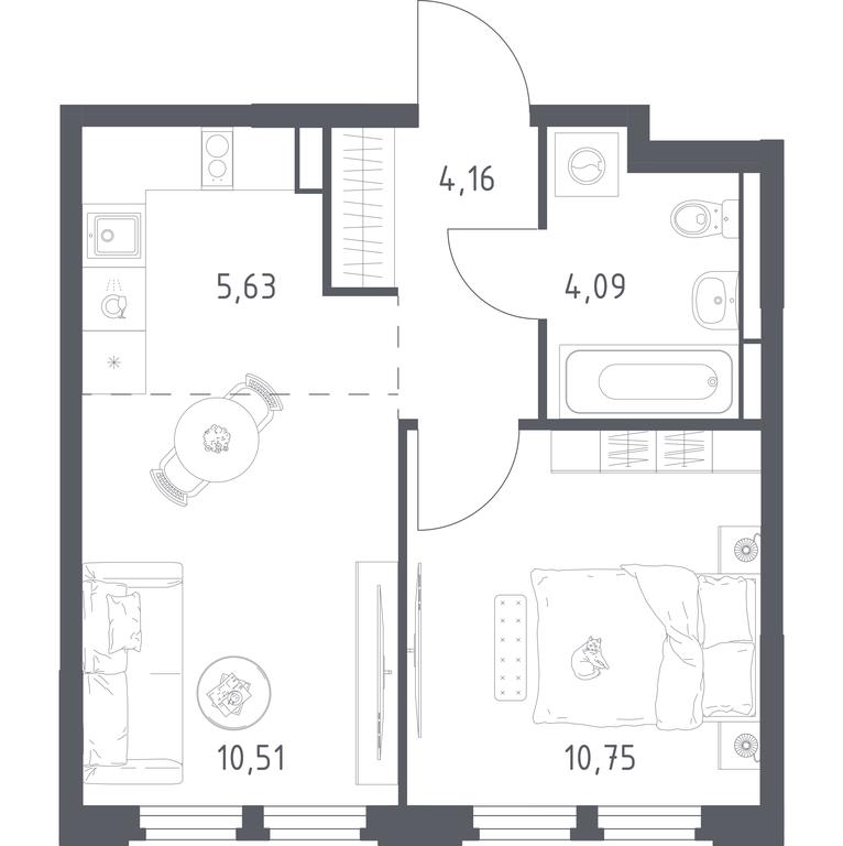 Apartment Sale, 35.14 sq. m. at Kosmicheskiy kvartal, M.K. Tikhonravova Street, Yubileyniy Microdistrict, Korolyov, Moscow Region, Russia #2 Apartment Sale, 35.14 sq. m. at Kosmicheskiy kvartal, M.K. Tikhonravova Street, Yubileyniy Microdistrict, Korolyov, Moscow Region, Russia #2